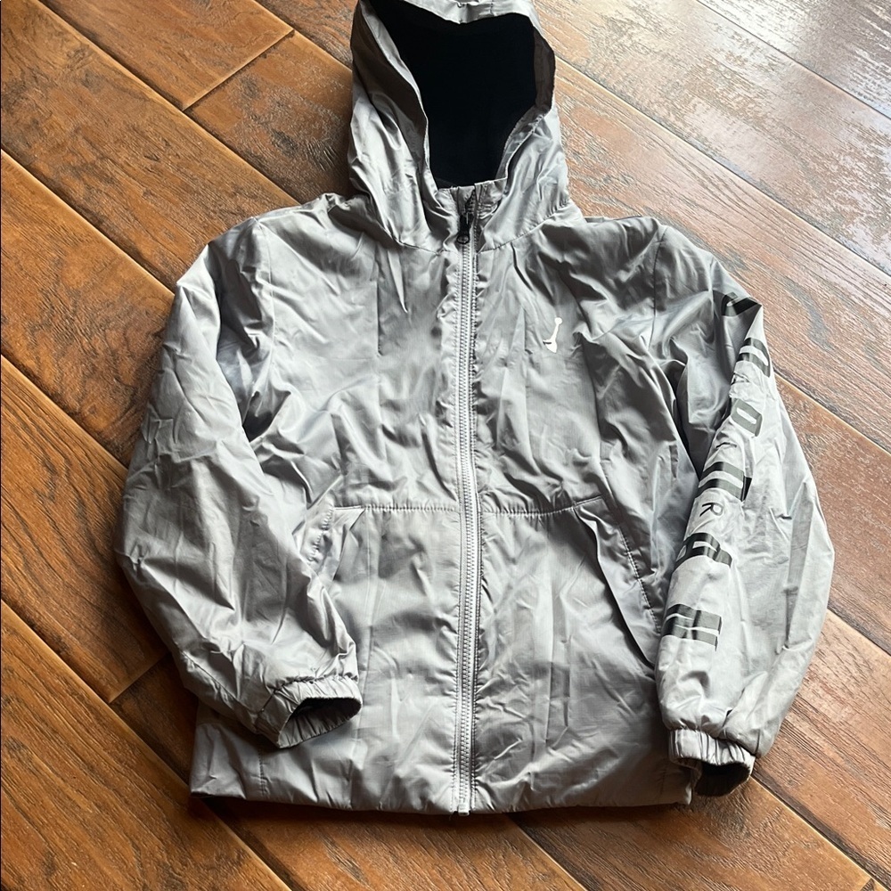 Boys Gray Hooded Jordan Jacket - Size Medium